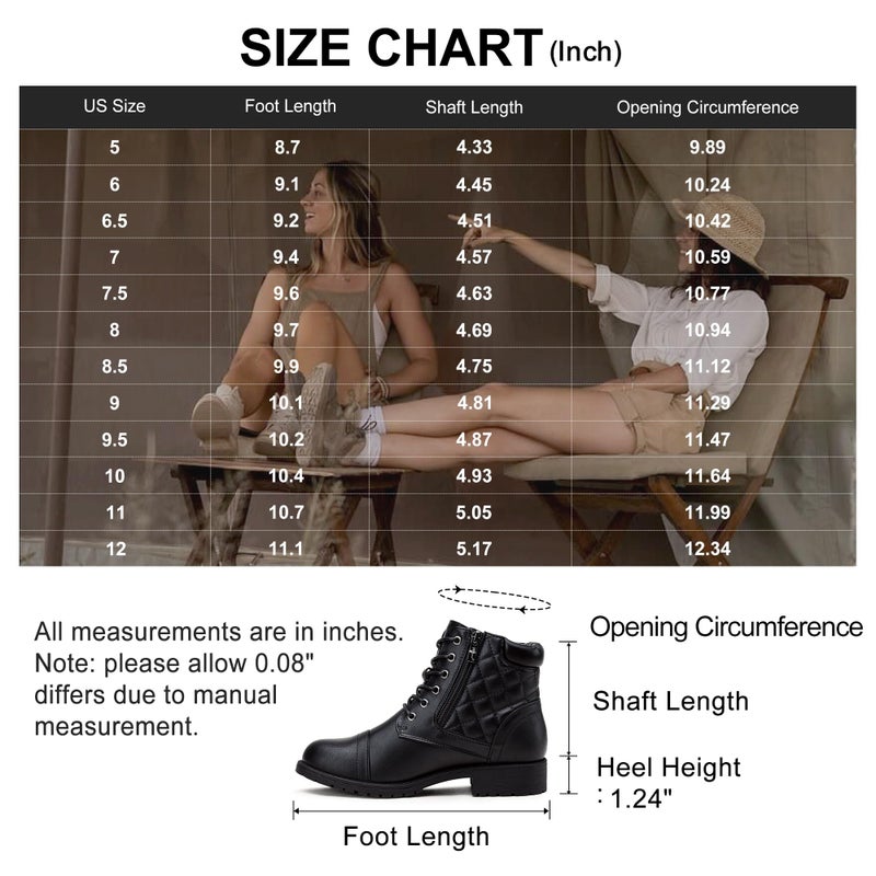 Vepose Women's Black Combat Ankle Boots, Comfortable Short Booties, Size 9.5 US - 903 with Buckle Strap (CJY903 black01 09.5) - Image 5